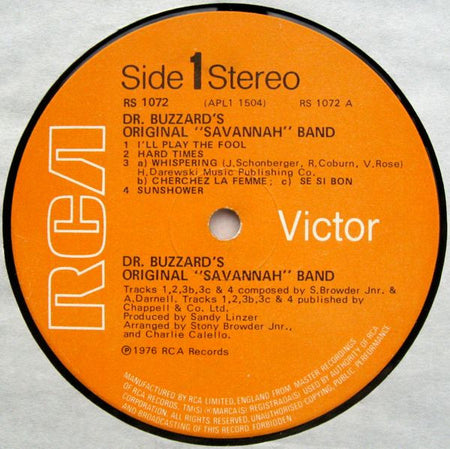 Dr. Buzzard's Original Savannah Band : Dr. Buzzard's Original Savannah Band (LP, Album)