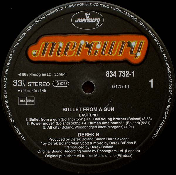 Derek B : Bullet From A Gun (LP, Album)