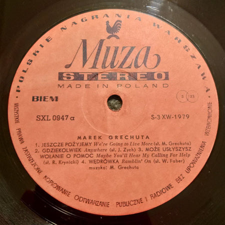 Marek Grechuta : Droga Za Widnokres (LP, Album, Red)