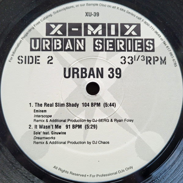 Various : X-Mix Urban Series 39 (12", Comp, Promo)