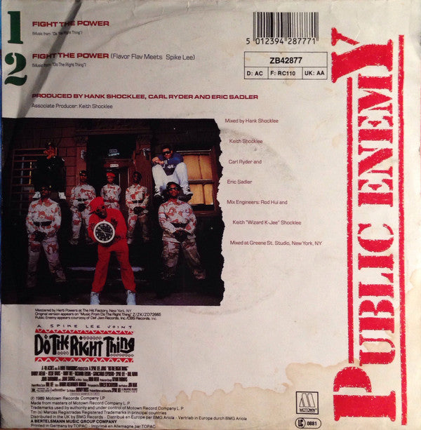 Public Enemy : Fight The Power (7", Single)