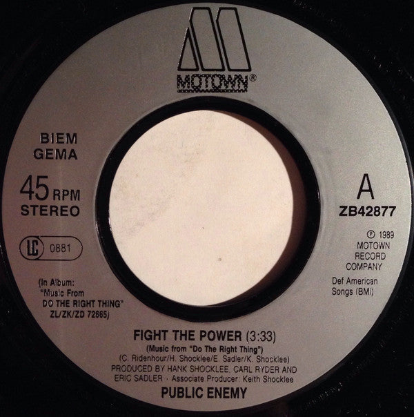 Public Enemy : Fight The Power (7", Single)
