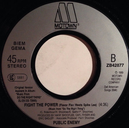 Public Enemy : Fight The Power (7", Single)
