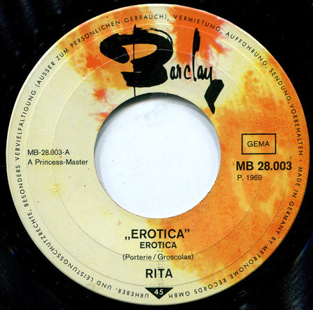 Rita Cadillac : Erotica  (7", Single)