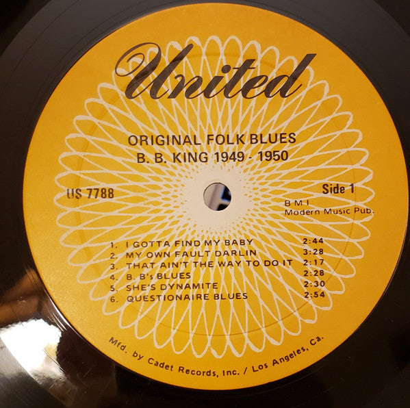 B.B. King : B. B. King, 1949 - 1950 (LP, Comp, RE)