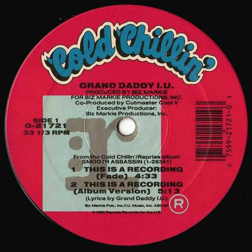 Grand Daddy I.U. : This Is A Recording (12", Maxi)