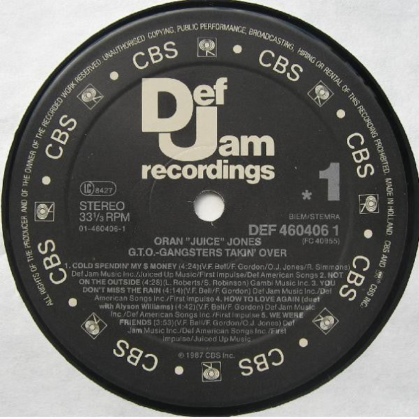 Oran 'Juice' Jones : G.T.O.  Gangsters Takin' Over (LP, Album)