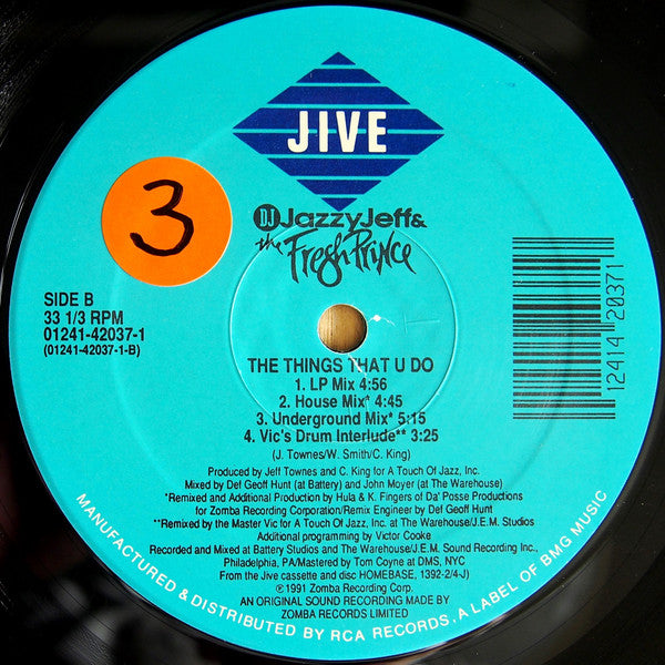 DJ Jazzy Jeff & The Fresh Prince : The Things That U Do (12", Single)