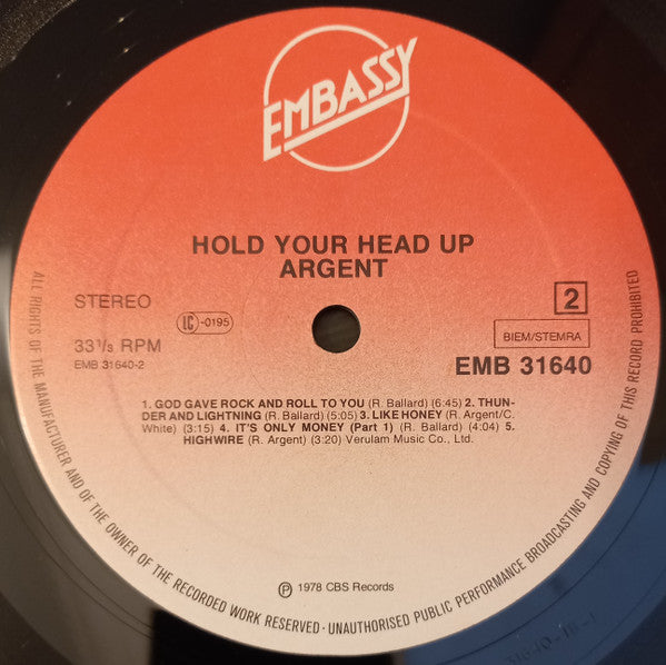 Argent : Hold Your Head Up (LP, Comp)