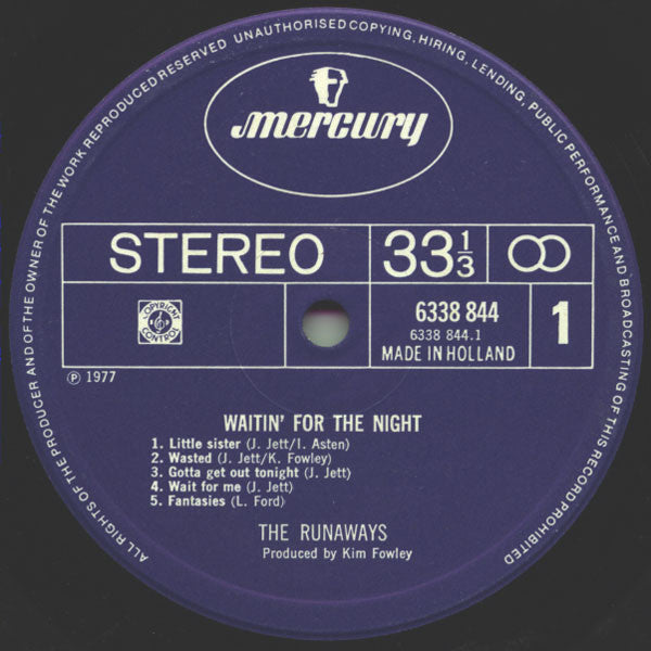The Runaways : Waitin' For The Night (LP, Album)