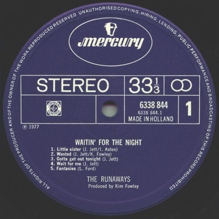 The Runaways : Waitin' For The Night (LP, Album)