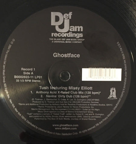 Ghostface Killah featuring Missy Elliott : Tush (2x12", Single)