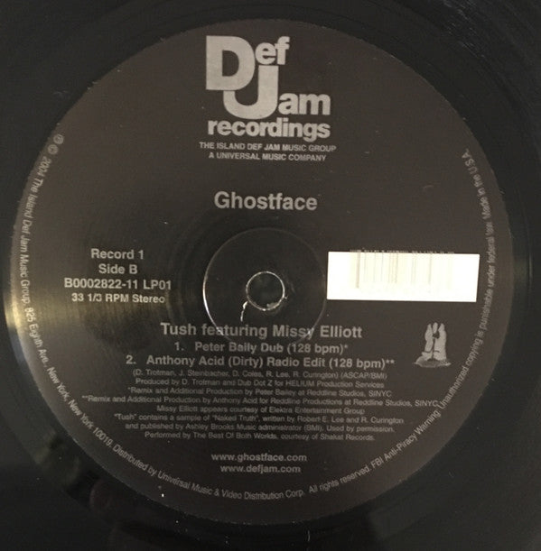Ghostface Killah featuring Missy Elliott : Tush (2x12", Single)