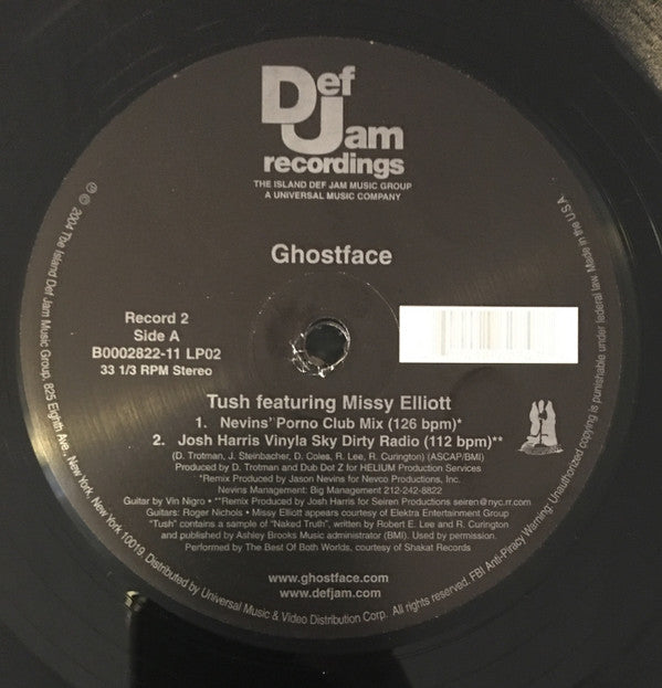 Ghostface Killah featuring Missy Elliott : Tush (2x12", Single)