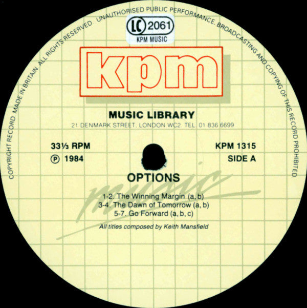 Keith Mansfield : Options (LP)