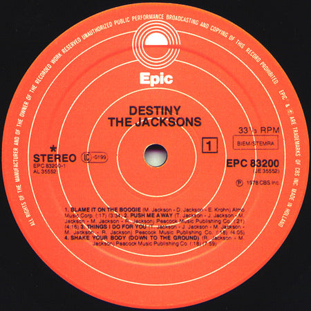 The Jacksons : Destiny (LP, Album, Gat)