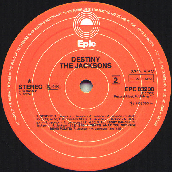 The Jacksons : Destiny (LP, Album, Gat)