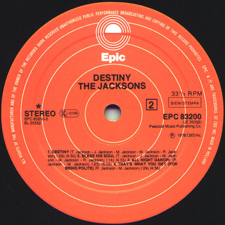 The Jacksons : Destiny (LP, Album, Gat)