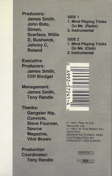 Geto Boys : Mind Playing Tricks On Me (Cass, Single)