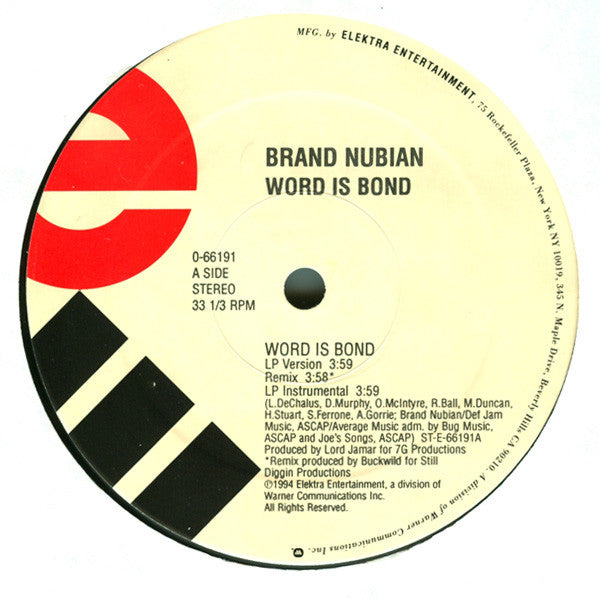 Brand Nubian : Word Is Bond (12")