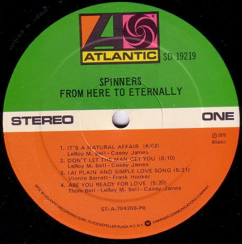 Spinners : From Here To Eternally (LP, Album, PR )