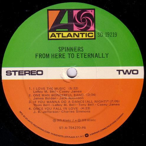 Spinners : From Here To Eternally (LP, Album, PR )