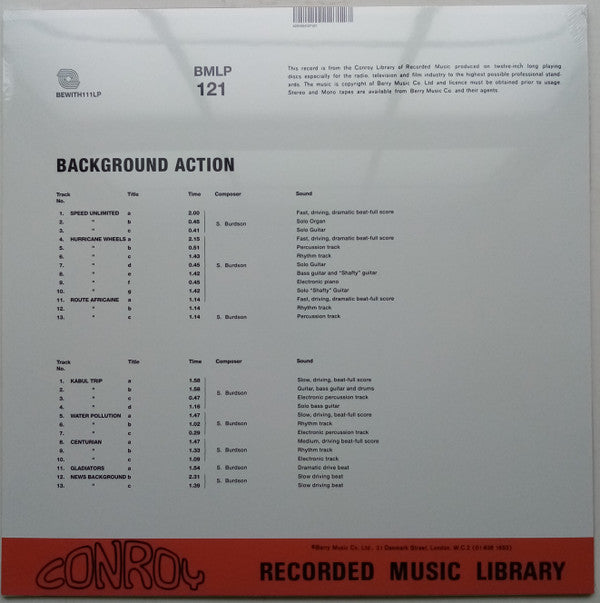 Sammy Burdson : Background Action (LP, Album, RE)