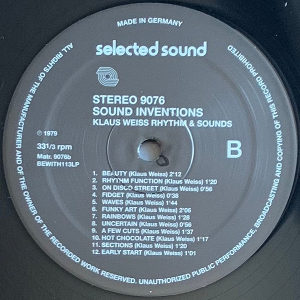 Klaus Weiss Rhythm & Sounds : Sound Inventions (LP, RE)