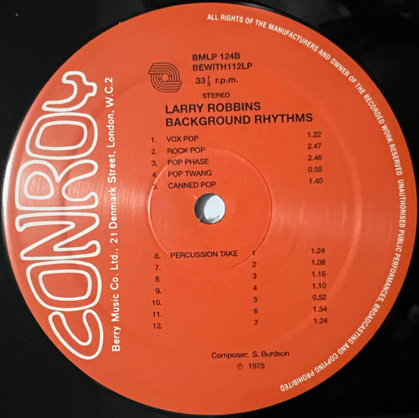 Sammy Burdson, Klaus Weiss / Larry Robbins : Dramatic Tempi - Background Rhythms (LP, RE)