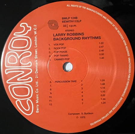 Sammy Burdson, Klaus Weiss / Larry Robbins : Dramatic Tempi - Background Rhythms (LP, RE)