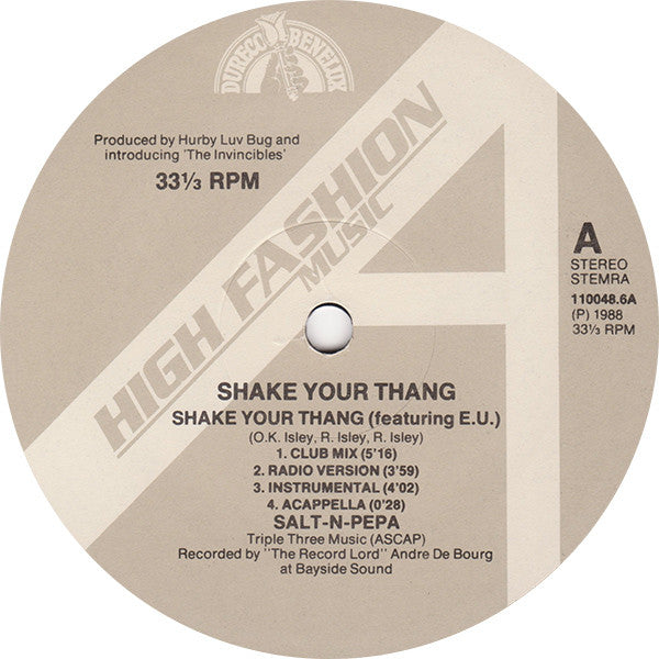 Salt 'N' Pepa : Shake Your Thang / Spinderella's Not A Fella (But A Girl DJ) (12")