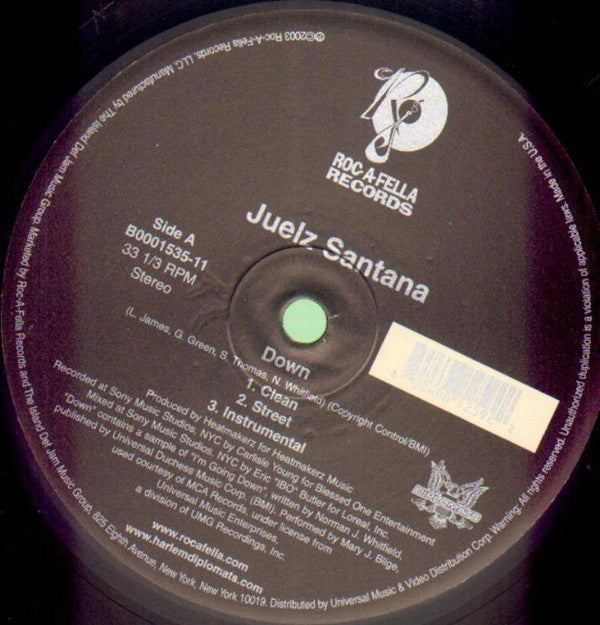 Juelz Santana : Down (12", Single)