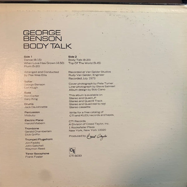 George Benson : Body Talk (LP, Album, Quad, Gat)
