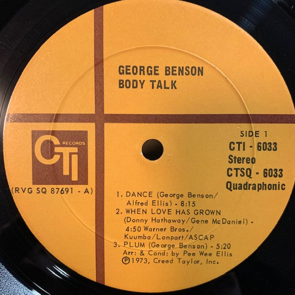 George Benson : Body Talk (LP, Album, Quad, Gat)