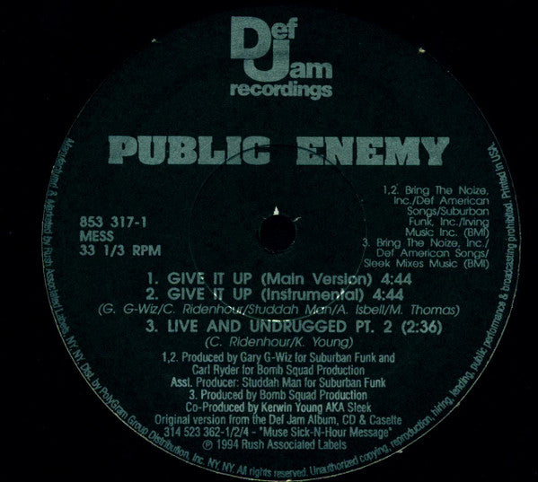 Public Enemy : Give It Up (12", Single)