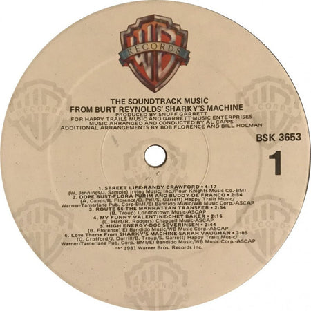 Various : The Soundtrack Music From Burt Reynolds Sharky's Machine (LP, Gat)