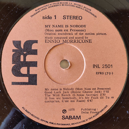 Ennio Morricone : Bande Originale Du Film "My Name Is Nobody" (Mon Nom Est Personne) (LP, Album)