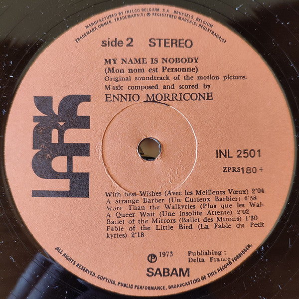 Ennio Morricone : Bande Originale Du Film "My Name Is Nobody" (Mon Nom Est Personne) (LP, Album)