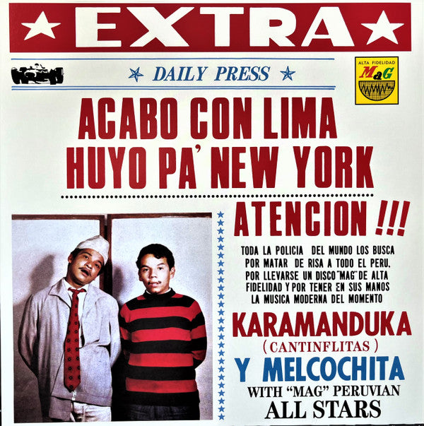 Karamanduka Y Melcochita With Pepe Moreno Y Su All Star Band : Acabo Con Lima Huyo Pa' New York (LP, Album, RE)