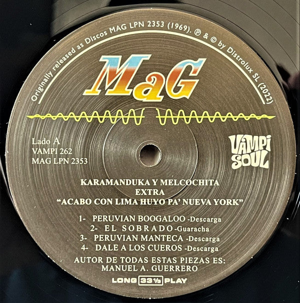 Karamanduka Y Melcochita With Pepe Moreno Y Su All Star Band : Acabo Con Lima Huyo Pa' New York (LP, Album, RE)