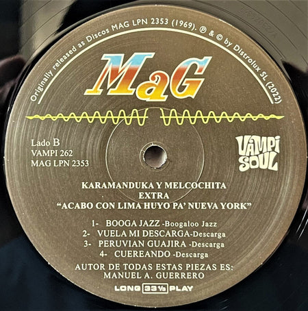 Karamanduka Y Melcochita With Pepe Moreno Y Su All Star Band : Acabo Con Lima Huyo Pa' New York (LP, Album, RE)