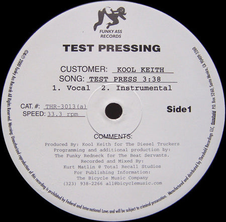 Kool Keith : Test Press (12")