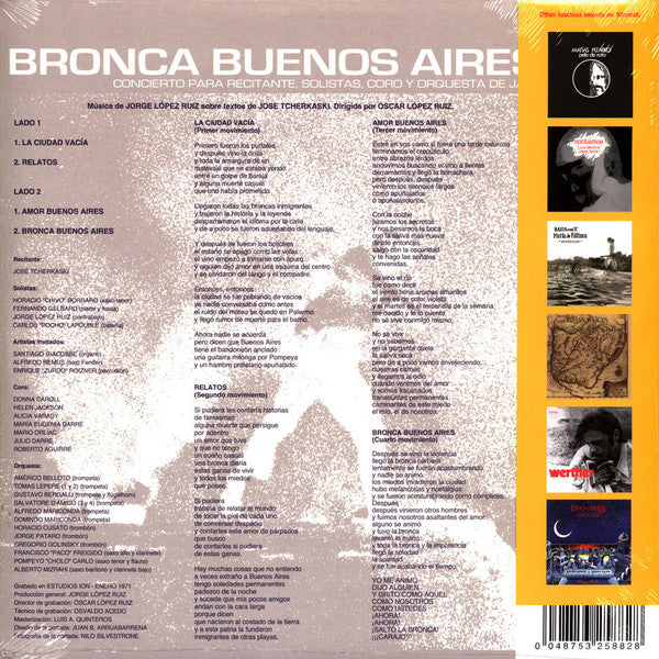 Jorge López Ruiz : Bronca Buenos Aires (LP, Album, RE)