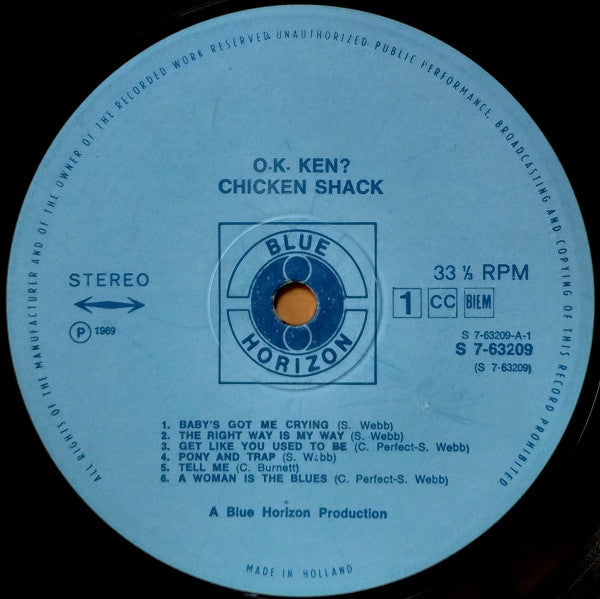 Chicken Shack : O.K. Ken? (LP, Album)