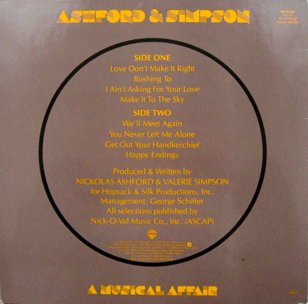 Ashford & Simpson : A Musical Affair (LP, Album)