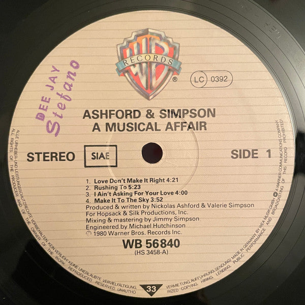 Ashford & Simpson : A Musical Affair (LP, Album)