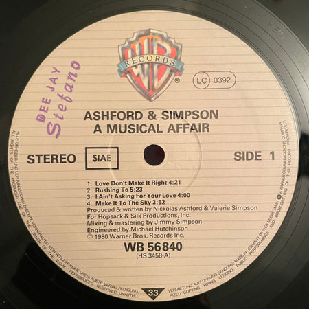 Ashford & Simpson : A Musical Affair (LP, Album)