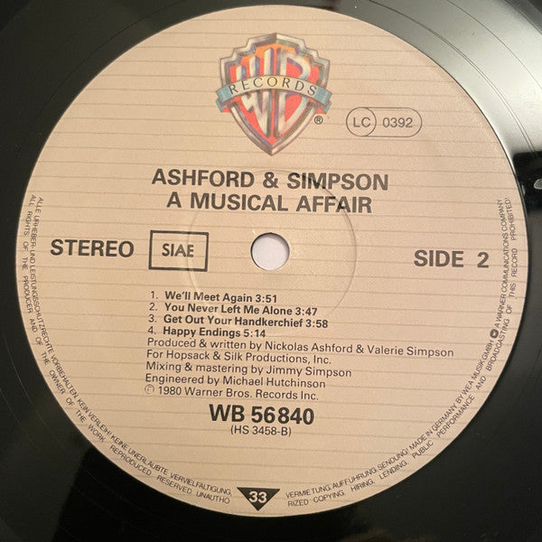 Ashford & Simpson : A Musical Affair (LP, Album)
