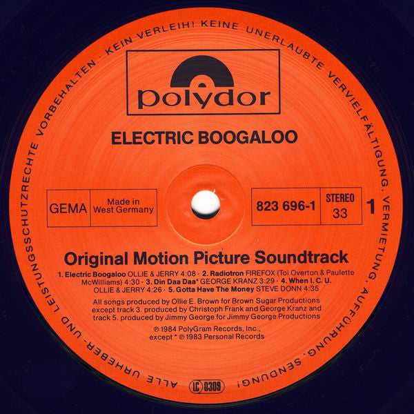 Various : Electric Boogaloo (Original Motion Picture Soundtrack) (LP, Album)