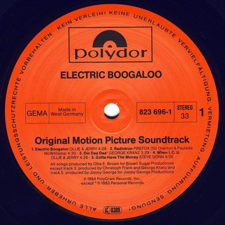 Various : Electric Boogaloo (Original Motion Picture Soundtrack) (LP, Album)